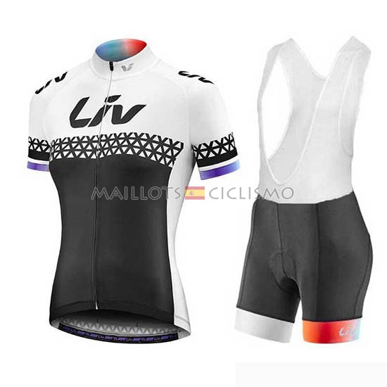 2019 Maillot Mujer Liv Tirantes Mangas Cortas Negro Blanco